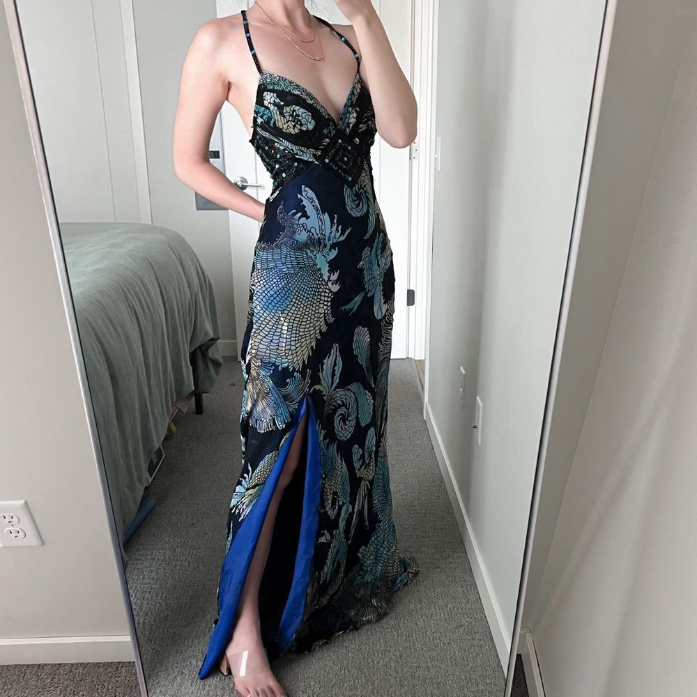 Dave & Johnny By Laura Ryner Silk Cut Out Gown Size 7/8